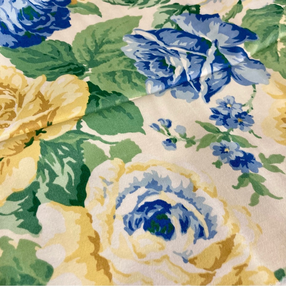 4pcs Blue & Yellow Floral 100% Cotton Fabric Scraps Bundle Fabric Remnants - Picture 11 of 16